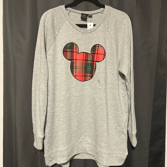 NEW Lane Bryant Classic High-Low Hem Plaid Mickey Graphic Sweatshirt Size 14/16 - Picture 2 of 9